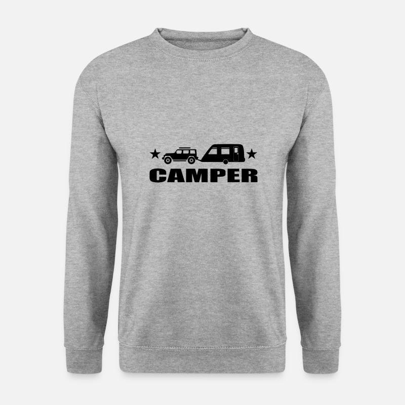 Camping - Unisex Pullover - Weißgrau meliert