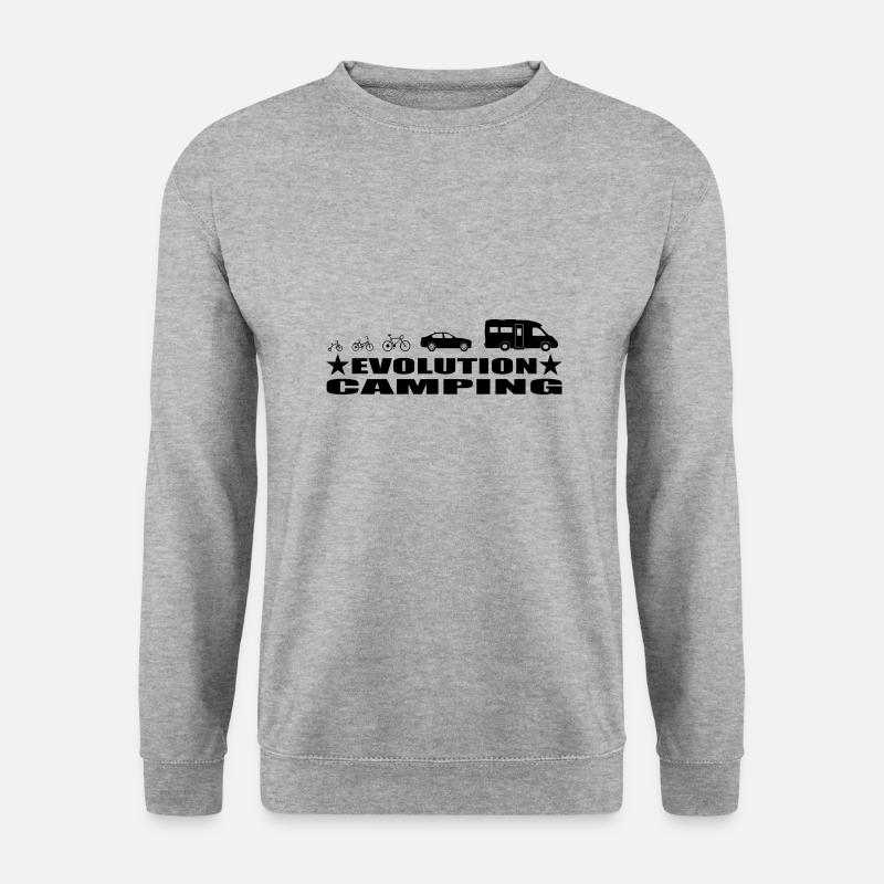 Camping - Unisex Pullover - Weißgrau meliert