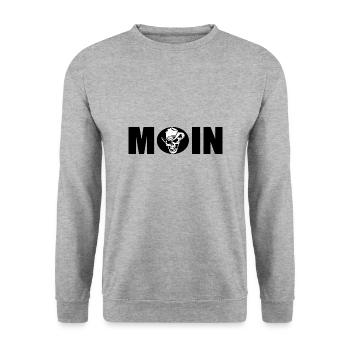 Moin - Unisex Pullover - Weißgrau meliert - Vorne - Alina (178cm) & Michal (187cm)