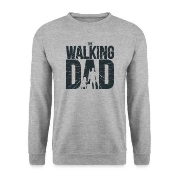The walking dad Vatertagsgeschenk Ideen - Unisex Pullover - Weißgrau meliert - Vorne - Alina (178cm) & Michal (187cm)