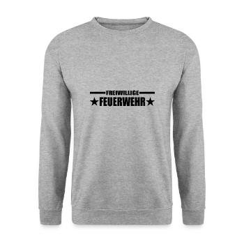 Feuerwehr - Unisex Pullover - Weißgrau meliert - Vorne - Alina (178cm) & Michal (187cm)