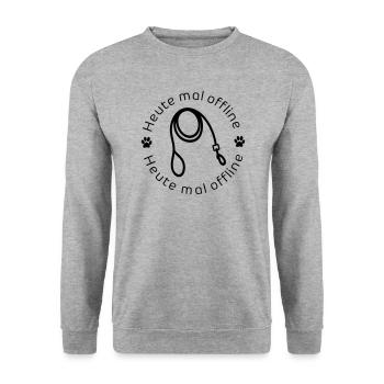 Heute mal offline - Unisex Pullover - Weißgrau meliert - Vorne - Alina (178cm) & Michal (187cm)
