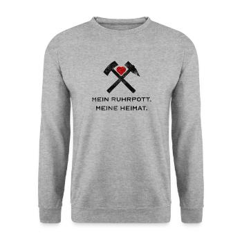 Mein Ruhrpott. Meine Heimat. - Unisex Pullover - Weißgrau meliert - Vorne - Alina (178cm) & Michal (187cm)