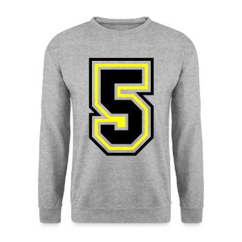 5 Number symbol - Unisex Sweatshirt - salt & pepper - Front - Alina (178cm) & Michal (187cm)