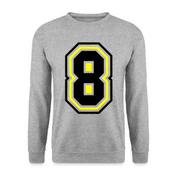 8 number symbol - Unisex Sweatshirt - salt & pepper - Front - Alina (178cm) & Michal (187cm)