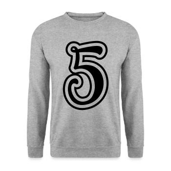 5 Number number - Unisex Sweatshirt - salt & pepper - Front - Alina (178cm) & Michal (187cm)