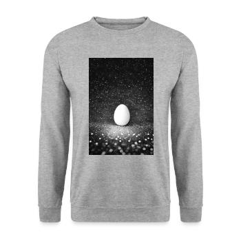 Cosmic Egg - Unisex Sweatshirt - salt & pepper - Front - Alina (178cm) & Michal (187cm)