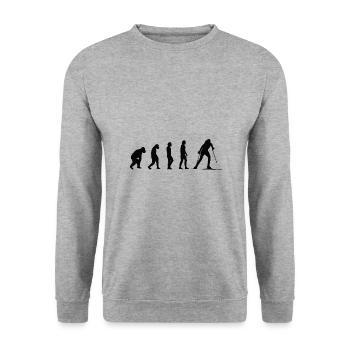 Ski fahren Evolution Ski Skifahren Skifahrer Skier - Sweat-shirt Unisexe - gris chiné - Devant - Alina (178cm) & Michal (187cm)