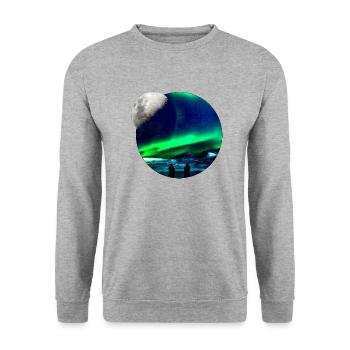 Aurores boréales - Sweat-shirt Unisexe - gris chiné - Devant - Alina (178cm) & Michal (187cm)