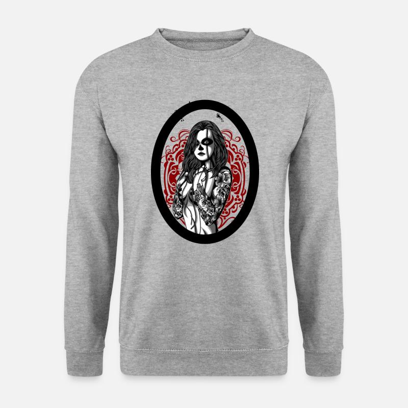 Frauen mit Tätowierung - Unisex Pullover - Weißgrau meliert