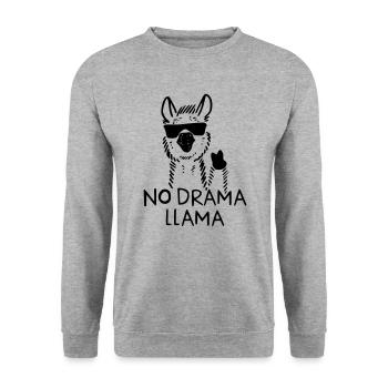 Pas de drame Lama - Sweat-shirt Unisexe - gris chiné - Devant - Alina (178cm) & Michal (187cm)