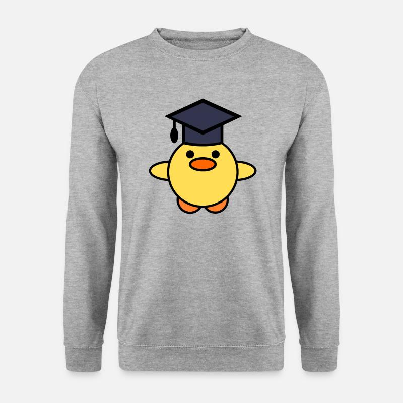 Duck with graduation hat - Unisex Sweatshirt - salt & pepper