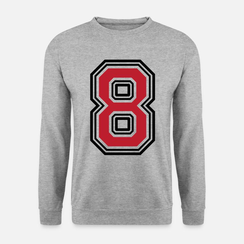 8 Zahl symbol - Unisex Pullover - Weißgrau meliert