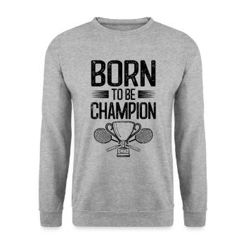 Badminton Born Champion - Unisex Sweatshirt - salt & pepper - Front - Alina (178cm) & Michal (187cm)