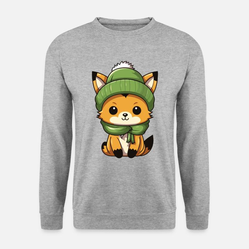 Fuchs Winter - Unisex Pullover - Weißgrau meliert