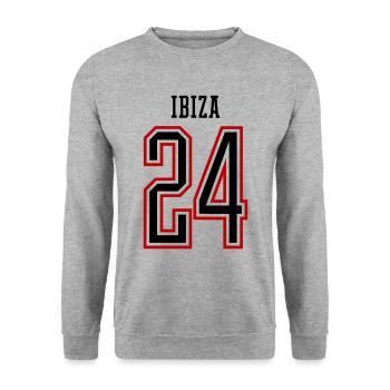 Ibiza 24 Jours fériés 2024 - Sweat-shirt Unisexe - gris chiné - Devant - Alina (178cm) & Michal (187cm)