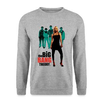 The Big Bang Theory Penny Porträt - Unisex Pullover - Weißgrau meliert - Vorne - Alina (178cm) & Michal (187cm)