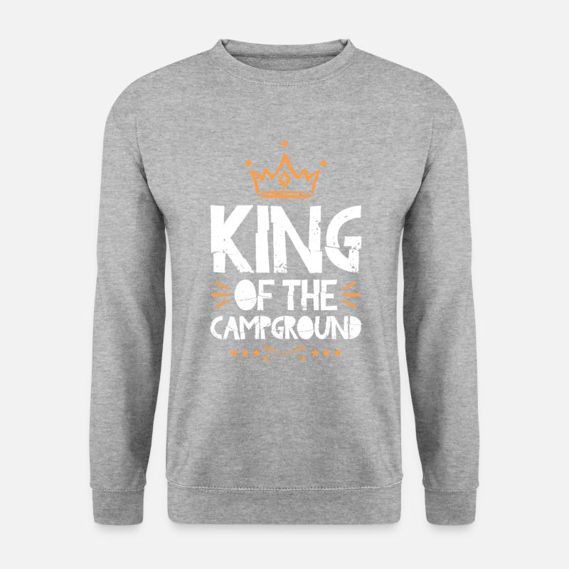 Camping King - Unisex Pullover - Weißgrau meliert