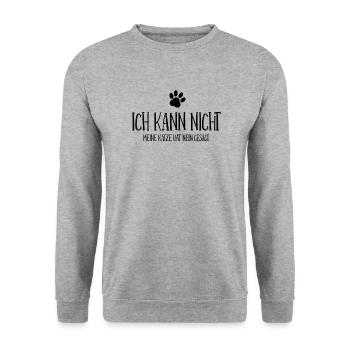 ich kann nicht meine katze hat nein gesagt - Unisex Pullover - Weißgrau meliert - Vorne - Alina (178cm) & Michal (187cm)