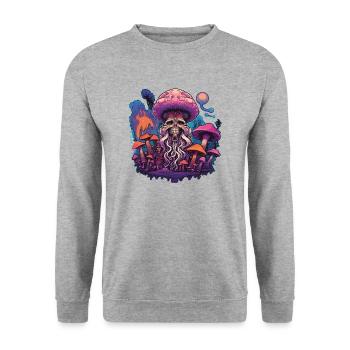 Rêve psychédélique - Sweat-shirt Unisexe - gris chiné - Devant - Alina (178cm) & Michal (187cm)
