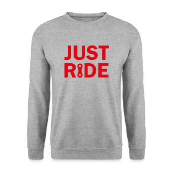 Just Ride Mountainbike cyclist chain bike - Unisex Pullover - Weißgrau meliert - Vorne - Alina (178cm) & Michal (187cm)