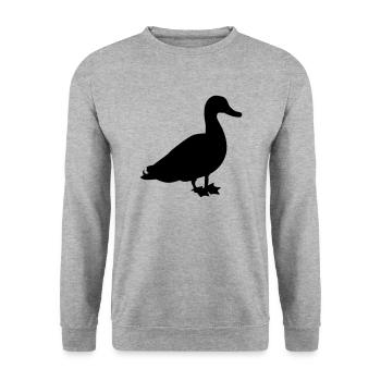 duck - Unisex Sweatshirt - salt & pepper - Front - Alina (178cm) & Michal (187cm)