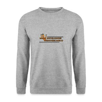 Wappel Wackelarmiger Windhosenkamerad - Unisex Pullover - Weißgrau meliert - Vorne - Alina (178cm) & Michal (187cm)