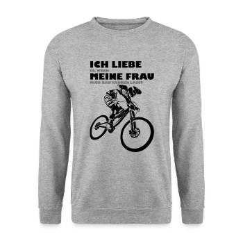 Mountainbike Downhill Freeride - Unisex Pullover - Weißgrau meliert - Vorne - Alina (178cm) & Michal (187cm)