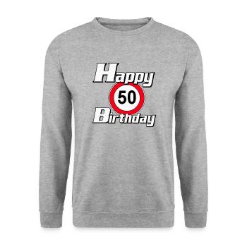 50th Birthday , 50 Years , Happy Birthday 50 (25) - Unisex Sweatshirt - salt & pepper - Front - Alina (178cm) & Michal (187cm)