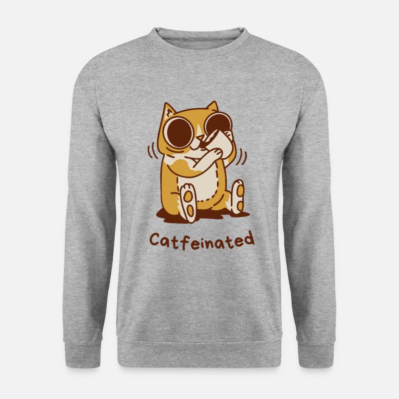 Catfeinated - Unisex Pullover - Weißgrau meliert