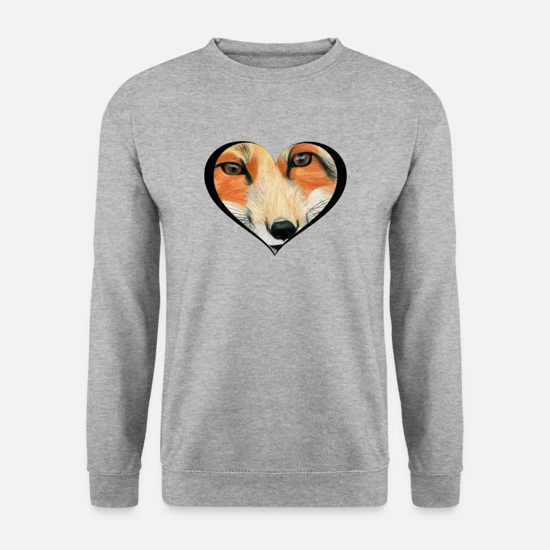 Fuchs - Unisex Pullover - Weißgrau meliert