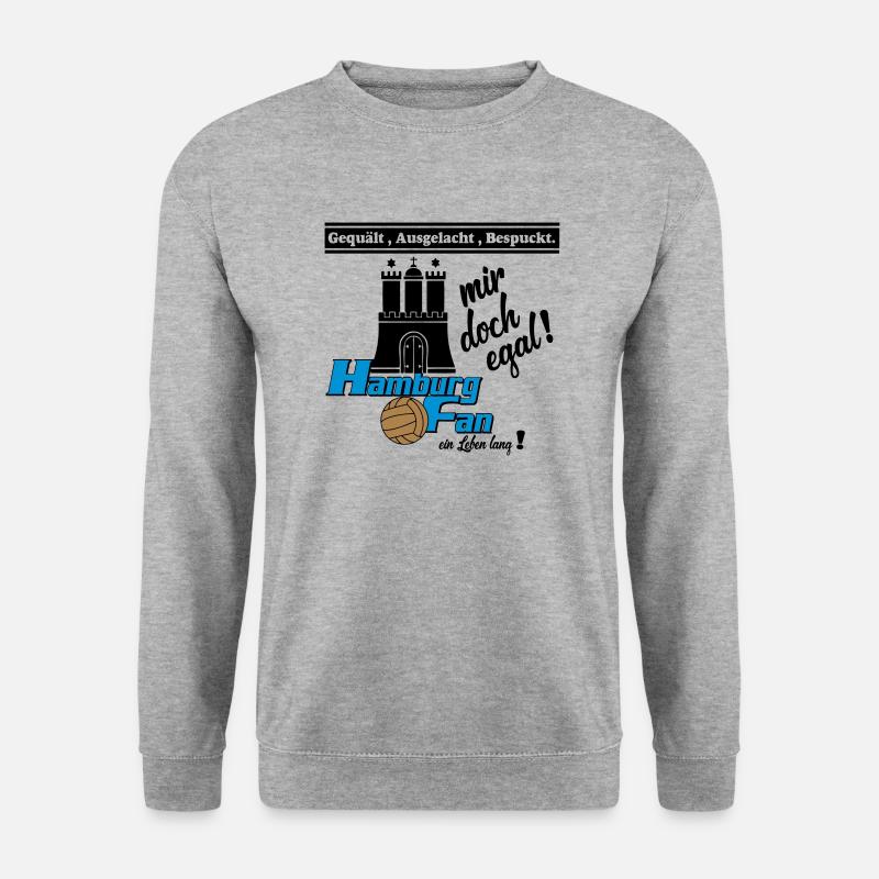 Hamburg , Tradition , Fußball , Fan Leben (25) - Unisex Pullover - Weißgrau meliert