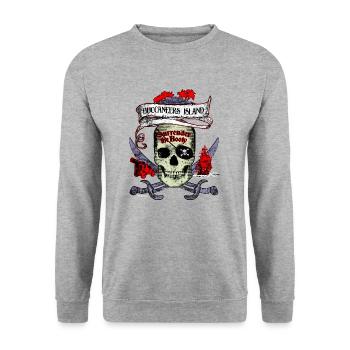PD Moreno Buccaneers Island Pirate - Sweat-shirt Unisexe - gris chiné - Devant - Alina (178cm) & Michal (187cm)