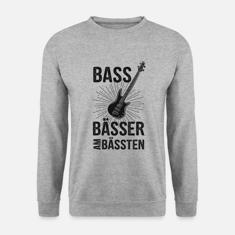 Bass Bässer Bassist - Unisex Pullover - Weißgrau meliert