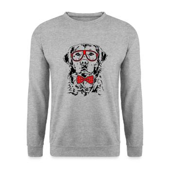 GOLDEN RETRIEVER Glasses Dogs Smart Dog - Unisex Sweatshirt - salt & pepper - Front - Alina (178cm) & Michal (187cm)