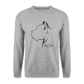 CANE CORSO Profil Chiens Chien Wilsigns - Sweat-shirt Unisexe - gris chiné - Devant - Alina (178cm) & Michal (187cm)