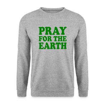 Pray for the earth - Sweat-shirt Unisexe - gris chiné - Devant - Alina (178cm) & Michal (187cm)