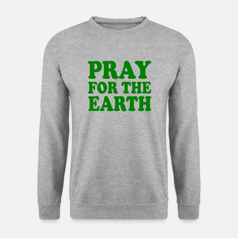 Pray for the earth - Unisex Pullover - Weißgrau meliert