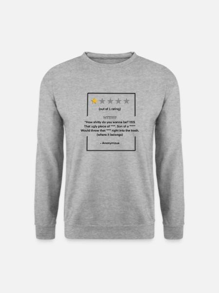 Lustige 1 Sterne Bewertung für Freunde - Unisex Pullover - Weißgrau meliert