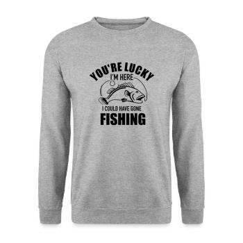 pêche - Sweat-shirt Unisexe - gris chiné - Devant - Alina (178cm) & Michal (187cm)