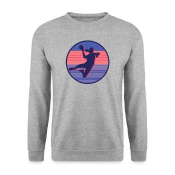 Handball Player Handball Player Handball Player - Unisex Sweatshirt - salt & pepper - Front - Alina (178cm) & Michal (187cm)