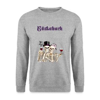 Guestbook Wedding Anniversary Birthday Wedding Guests - Unisex Sweatshirt - salt & pepper - Front - Alina (178cm) & Michal (187cm)