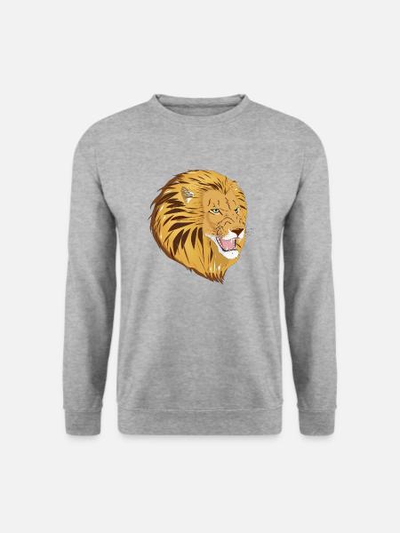 Lio der Löwe - Unisex Pullover - Weißgrau meliert