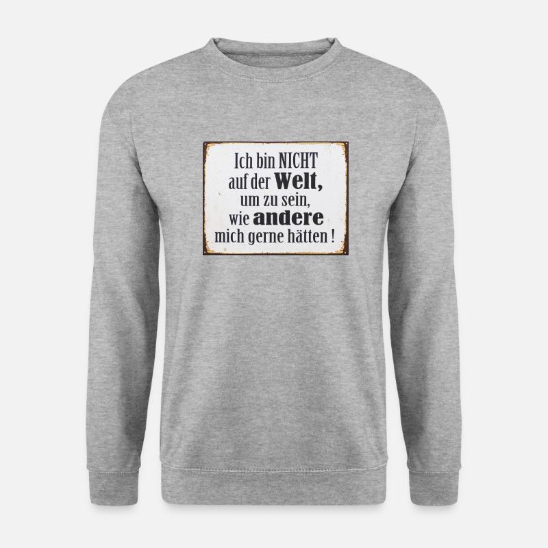 Selbstbewusstsein Spruch Geschenk - Unisex Pullover - Weißgrau meliert