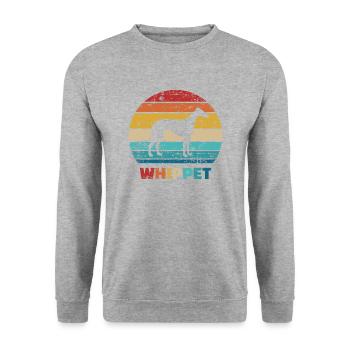 Whippet - Unisex Pullover - Weißgrau meliert - Vorne - Alina (178cm) & Michal (187cm)