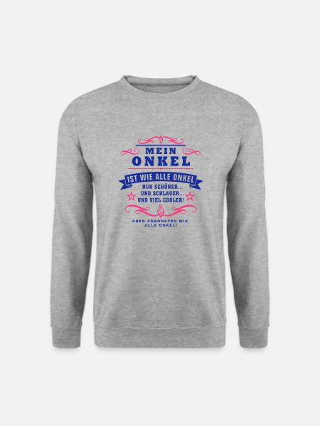 mein_onkel_ist_wie_alle_onkel_c_2c - Unisex Pullover - Weißgrau meliert