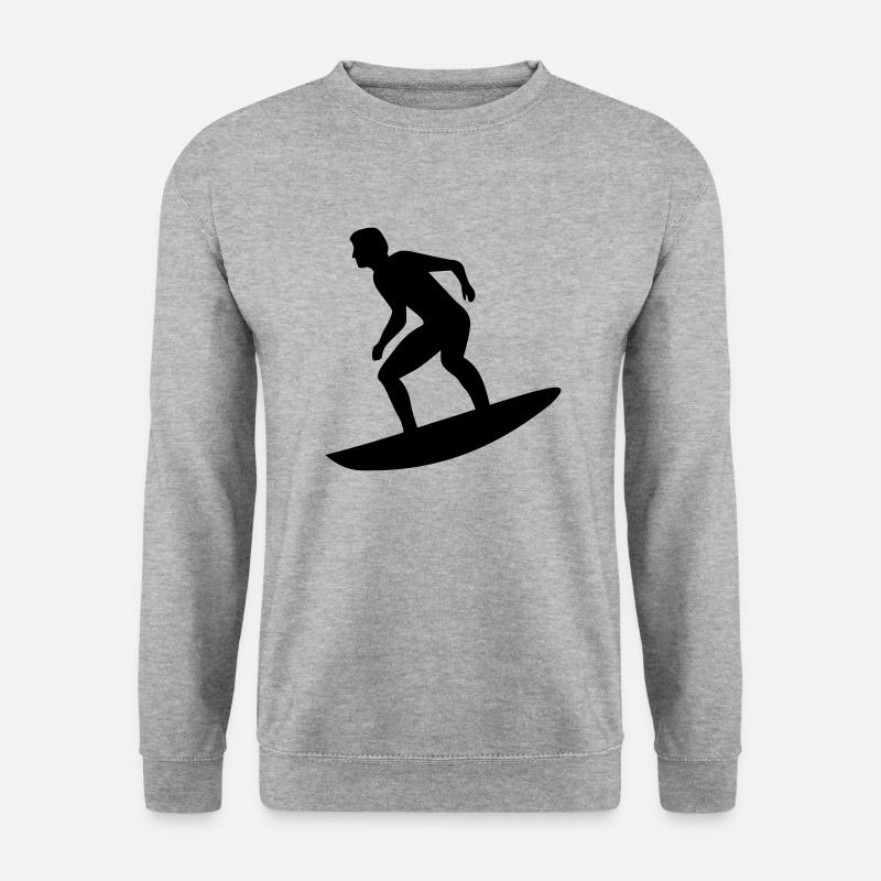 Surfen - Unisex Pullover - Weißgrau meliert