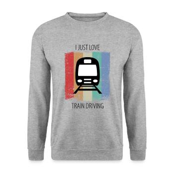 Train Railway Railroad Worker Trains Train Driver - Unisex Sweatshirt - salt & pepper - Front - Alina (178cm) & Michal (187cm)