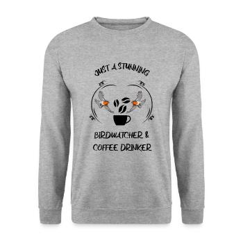Bird Watching Bird Watching Birding Coffee - Unisex Sweatshirt - salt & pepper - Front - Alina (178cm) & Michal (187cm)