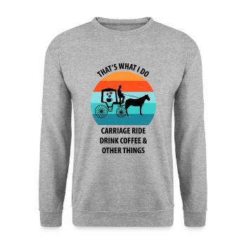 Coachman Carriage Horse-drawn carriage Coffee - Unisex Sweatshirt - salt & pepper - Front - Alina (178cm) & Michal (187cm)